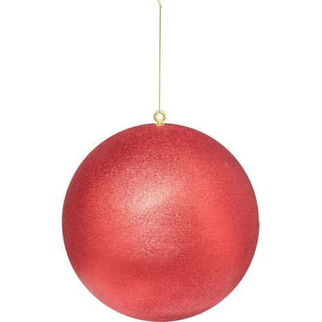Déco Sapin Boule de Noël XXL D 40 cm Rouge pailleté - Feeric Christmas (1/4)