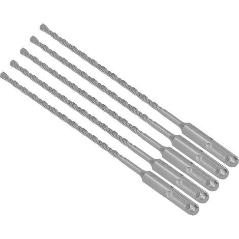5 Forets à Percussion en Carbure de 210mm pour Béton, Briques et Maçonnerie, Diamètre 5mm - Lot de 5 (1/5)