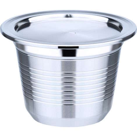 Cápsulas de café recargables de acero inoxidable, compatibles con máquinas de café Nespresso. (1/5)