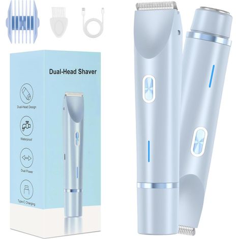 Rasoir pour maillot Dermave, rasoir à double tête pour femmes, tondeuse électrique 2 en 1 pour maillot, utilisable sur peau sèche ou humide et étanche (1/5)