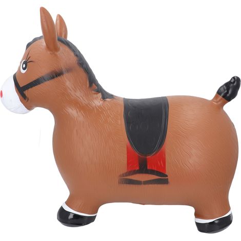 Cheval sauteur gonflable marron, jouet animal à chevaucher pour enfants, tout-petits, garçons et filles (1/5)