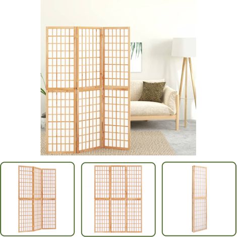 The Living Store 3-tlg. Paravent Japanischer Stil Faltbar 120x170 cm - Raumteiler - Shoji Design - Holzraumteiler - Faltbarer Raumteiler - Japanische Einrichtung (1/5)