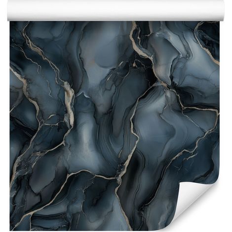Carta da parati Ink blu navy, turchese, blu e grafite 50x1000 cm (1/5)