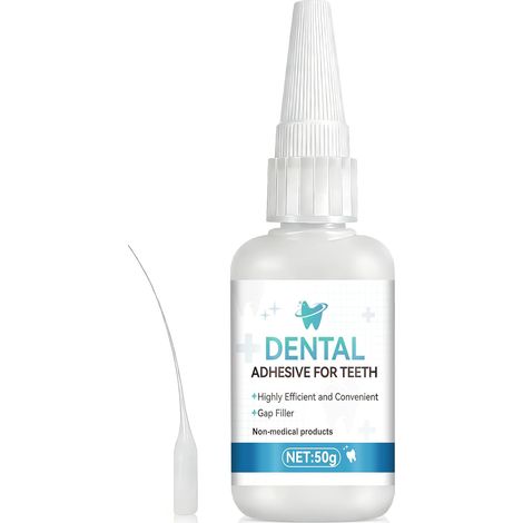 Colle Dentaire Extra Forte, Résistante À Chaleur et À L'eau, 50g  Ciment Dentaire, Colle pour Appareil Dentaire Cassé, Colles Dentaire pour Laboratoire Dentaire et L'artisanat (1/5)