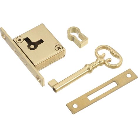 Serrure carrée en laiton avec clé, portes et boîtes aux lettres (1/5)