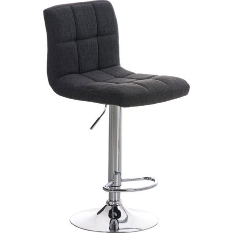 Tabouret de bar x1 avec repose-pieds hauteur réglable design moderne en tissu gris foncé 100000053