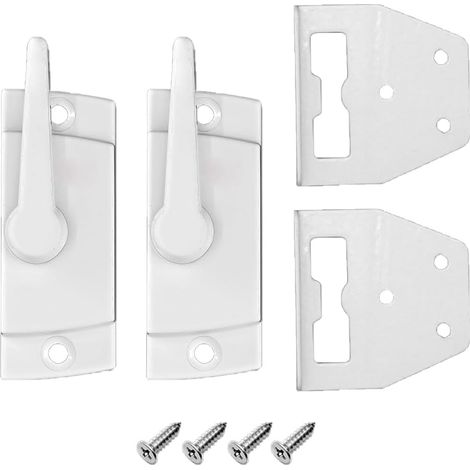 Lot de 2 verrous universels pour fenêtre coulissante en forme de croissant en alliage de zinc avec crochet carré pour maison, cuisine, balcon \u2013 Utilisation droite