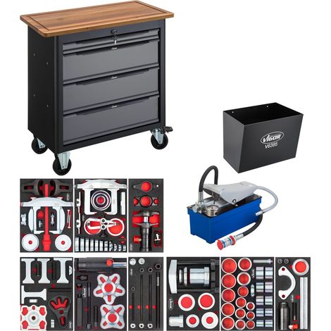 VIGOR Mobile Werkbank Series XL mit Spezialwerkzeug Sortiment, V7030-2, 12-tlg., Anzahl Werkzeuge: 12 (1/5)