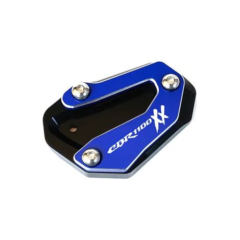 (Bleu) Compatible avec HONDA CBR1100XX CBR 1100 XX 1100XX CBR1100 XX 1996-2008 Moto Plaque de support CNC Béquille latérale Extension de béquille maxpower (1/4)