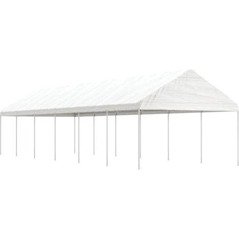 Pavillon mit Dach Weiß 13,38x4,08x3,22 m Polyethylen