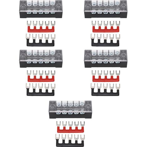 Bloc de distribution d'alimentation 5 bornes M3 600V 15A pour voiture bateau - Lot de 5 ensembles (1/5)