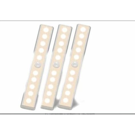 10 LED-Bewegungsmelderleuchte – Kabellose Beleuchtung für Schränke und Treppen – Einfache Klebemontage – Warmes Licht (1/5)