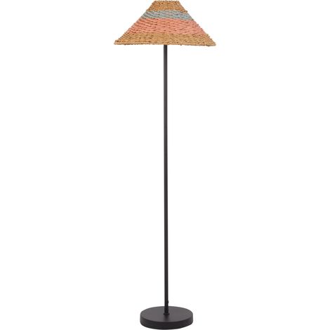 Lámpara de pie de cuerda de papel fabricada a mano estilo boho en color beige Kyoga