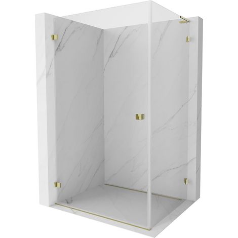 Mexen Lunar-B L cabina de ducha abatible izquierda 95 x 80 cm, transparente, dorada - 832L-095-080-50-00-L (1/5)