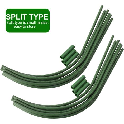 Arceaux de serre en tube d'acier revêtu de plastique – Lot de 6 arches 50cm de hauteur – Tunnel de culture pour potagers et balcons