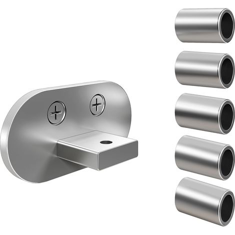 Connecteur de main courante en aluminium, kit de fixation murale - AICA raccord de garde-corps argent Modèle FW-MS (1/3)