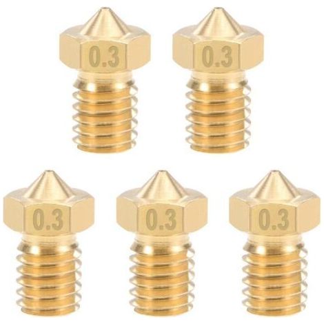 5pcs Buse d'imprimante 3D buse en laiton de 0.3 mm pour imprimante 3D à filament e3d V5 - V6 de 1.75 mm (1/4)