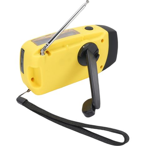 Radio solaire d'urgence avec manivelle et chargement USB-C, radio portable AM/FM, batterie rechargeable 2000 mAh, alarme SOS et lampe torche pour le camping et la randonnée en cas de panne de courant (1/5)
