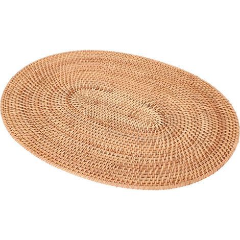 Set de table ovale en rotin, antidérapant, 30 x 40 cm (1/4)