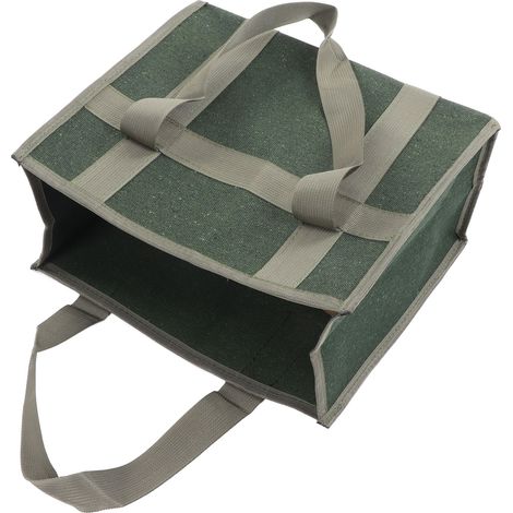 Werkzeugtasche mit großer Öffnung, olivgrünes Canvas, großes Fassungsvermögen, strapazierfähig und wasserdicht, Aufbewahrung für Elektriker, 35 x 29 x 17 cm (1/5)