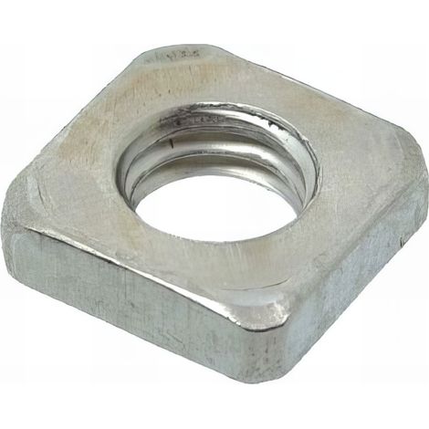 100 écrous carrés DIN557 acier CL5 zingués D10 mm
