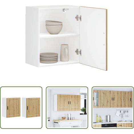 Küchenmöbel - Küchen-Hängeschränke 2 Stk. Porto Artisan-Eiche Holzwerkstoff (1/5)