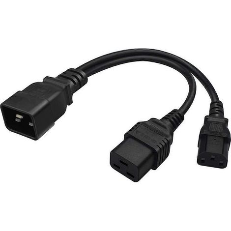 Adaptateur Secteur Y Splitter IEC 320 C20 Mâle vers C13 + C19, Cordon de Conversion d'Alimentation (1/5)