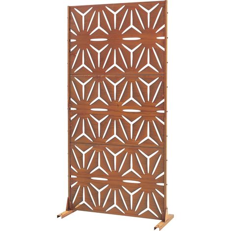 Schermo in acciaio corten 180 x 90 x 40 cm ruggine 030010229