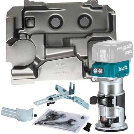 Makita DRT50Z 18V LXT Cordless Brushless Laminate Router Trimmer + Makpac Inlay (1/4)
