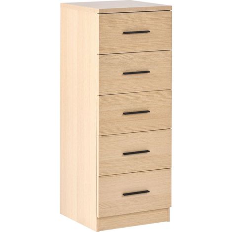 Kommode mit 5 Schubladen KITIMAT Hellbraun