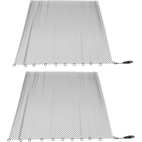 Beyamis Rideau pare-étincelles cheminée – 2 panneaux, 61x51cm, noir, protection foyer bois (1/5)