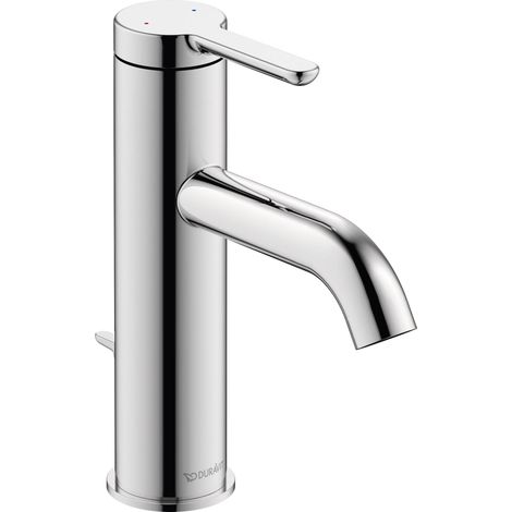 Mitigeur lavabo taille M (hauteur du bec 86 mm) avec bonde pop-up - Robinet d'évier avec cartouche en céramique - Chrome, M (1/5)