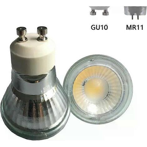 Ampoule LED mini GU10 35 mm spot 5 W dimmable 220 V 12 V blanc chaud/froid MR11 angle de diffusion pour salon, chambre, lampe de table, petit format (1/5)