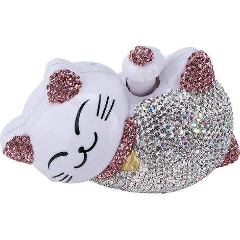 Chat porte-bonheur chat chanceux décoration intérieure voiture strass brillant ornement console centrale tableau de bord universel (1/4)