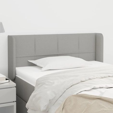 Kopfteil mit Ohren Hellgrau 103x16x78/88 cm Stoff vidaXL63277 (1/5)