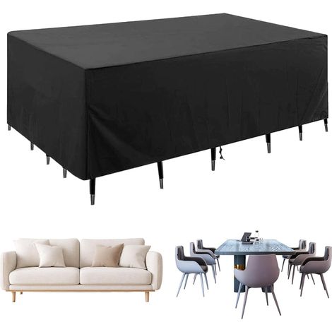 Housses de Meubles de Jardin, Housse Salon de Jardin Exterieur avec Évent, 420D Oxford Tissu Housse Table de Jardin, Bâche de Protection pour Chaise Meubles Étanche Imperméable, Anti-UV, 150x90x80 cm (1/5)
