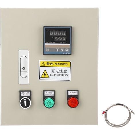 Thermostat numérique PID intelligent 380VAC triphasé 7,5KW avec thermocouple, boîtier de contrôle de température précis pour chauffage industriel, régulateur automatique 3 phases. (1/5)