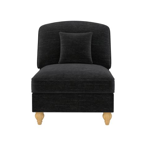 Windsor-Sofa ohne Armlehne Chenille mit 1 Kissen - Schwarz
WL