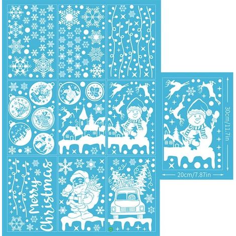 Décorations de Noël statiques pour vitrines, boules de Noël suspendues, décorations de Noël, autocollants décoratifs pour vitrines de centres commerciaux (1/5)
