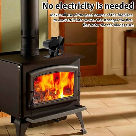 1 Miniature black aluminum wood-burning fireplace fan (1368) (1/5)