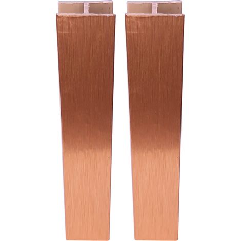 2x Jonction de plinthe droite en PVC Connecteur Socle Cuisine Raccord Profil, hauteur 100mm finition cuivre brossé