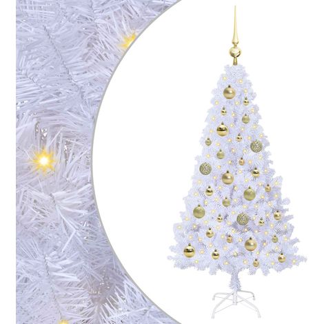 Sapin de Noël artificiel avec 150 LED Blanc 120 cm PVC et Acier CFW952453 (1/5)