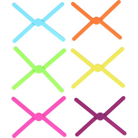 Set mit 6 faltbaren Silikonuntersetzern, hitzebeständig für Schüsseln und Teller, mit Handyhalterung, mehrfarbig (1/5)