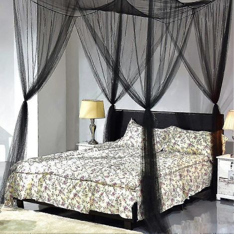 Moustiquaire de lit large anti-insectes, protection contre les moucherons, voile de lit pour chambre à coucher, moustiquaire à suspendre, taille king, filet de protection pour lit double (1/5)