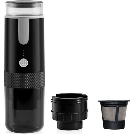 Cafetera expreso portátil, cafetera eléctrica para oficina y camping, apta para café molido y cápsulas de café.