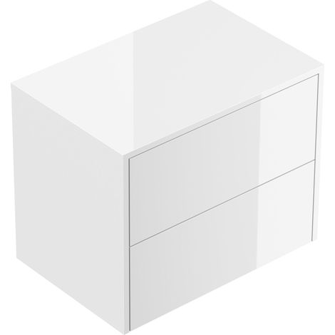 Design Nachttisch Concepto L 60cm hängend, 2 Pushauszüge Weiß Hgl (1/5)