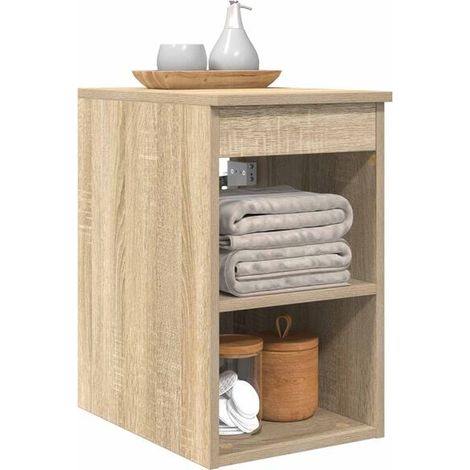 Meuble de Salle de Bain 30x35x50 cm, Couleur Chêne Sonoma, Rangement Compact avec Étagère, Design Moderne et Résistant à l'Humidité (1/5)