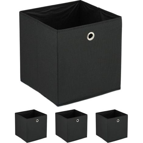 Boîte de rangement noire - 4 pcs