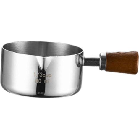 Tasse à mesurer en acier inoxydable, petit pichet à lait/café pour bar et cuisine-80ml (1/5)