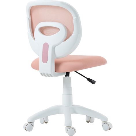 Bürostuhl Ergonomischer Schreibtischstuhl mit C-förmiger Rückenstütze, Höhenverstellbar Rosa